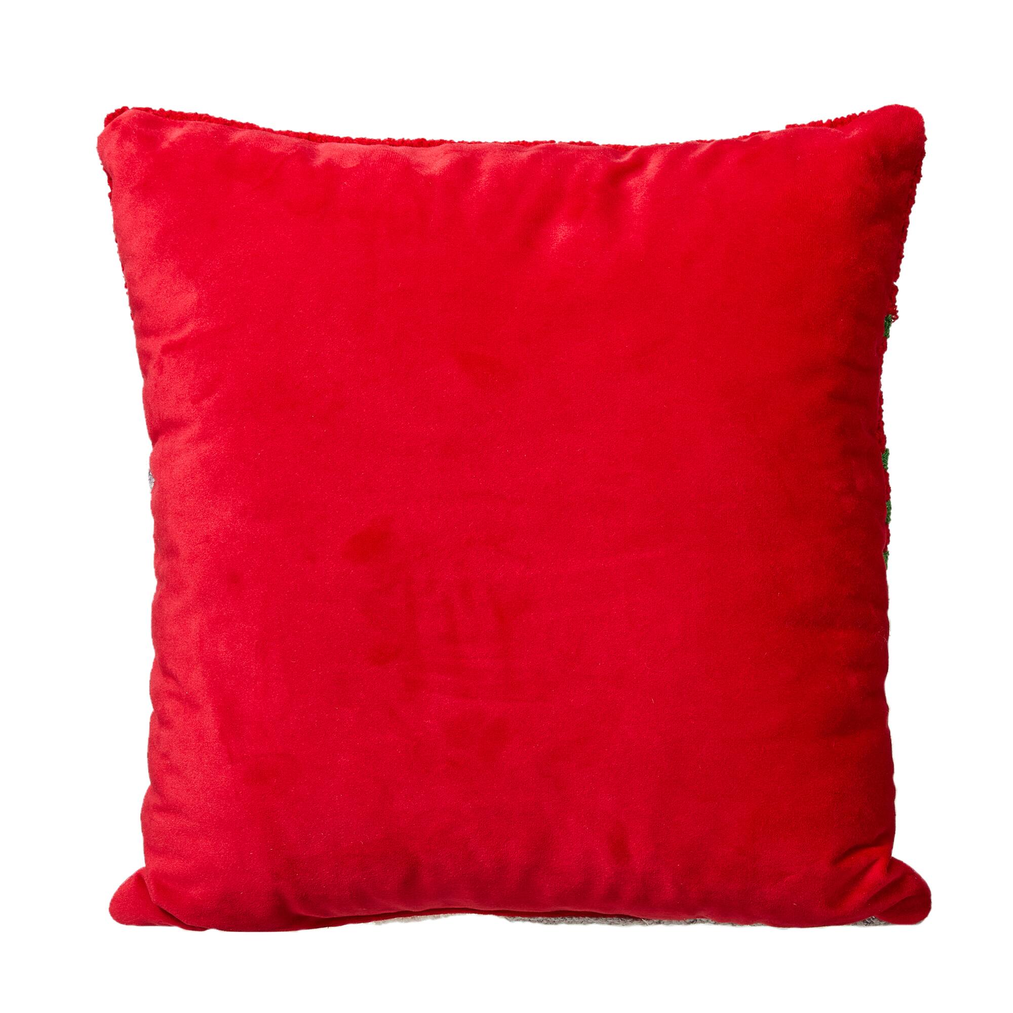 Glitzhome® Hooked Christmas Cat Throw Pillow